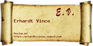 Erhardt Vince névjegykártya