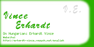 vince erhardt business card